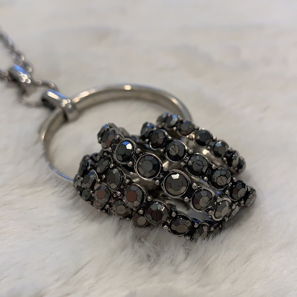 Long Circle Necklace with crystals